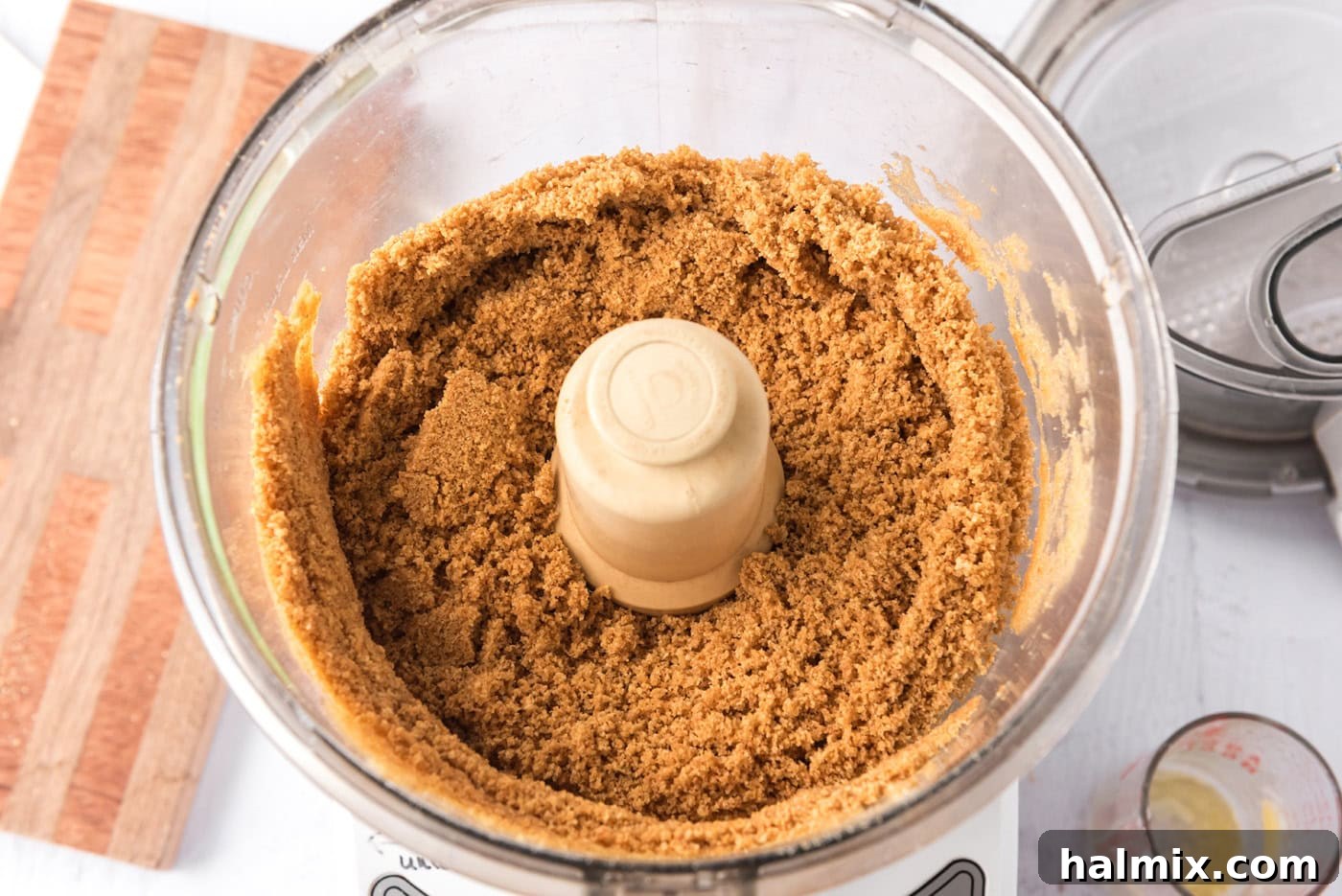 graham cracker crumbs in a food processor
