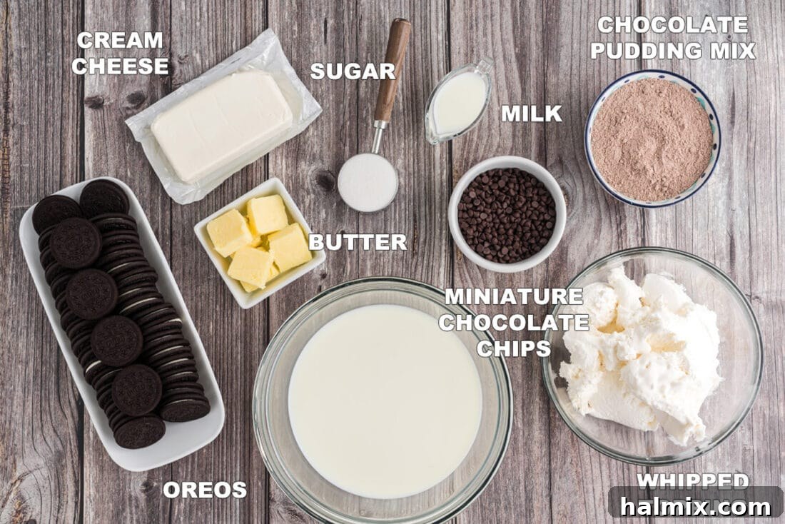 Ingredients for Chocolate Lasagna
