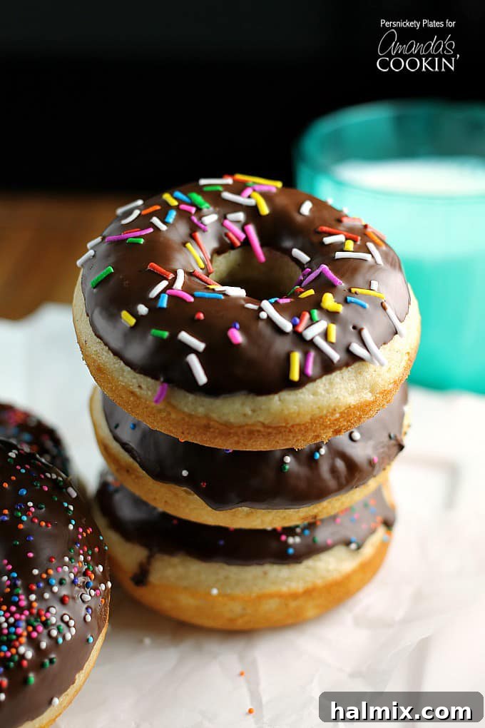 Stacked baked donuts