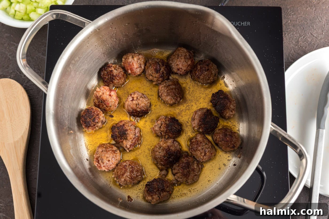Savory Sausage Orzo Medley 5 sausage and orzo in a soup pot