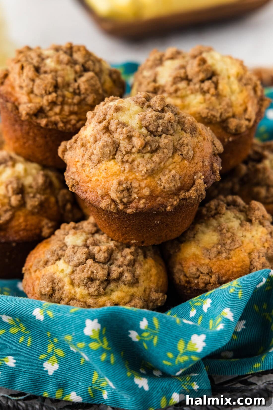 Basket of Cinnamon Streusel Muffins