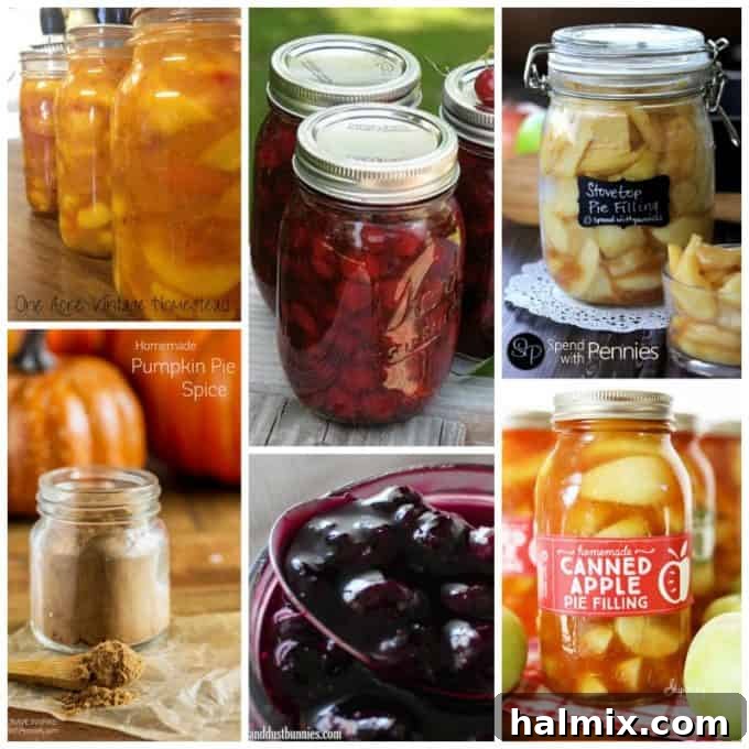 An array of delicious homemade pie fillings in various stages, including vibrant fruit mixtures and creamy concoctions, ready to be transformed into delectable pies.