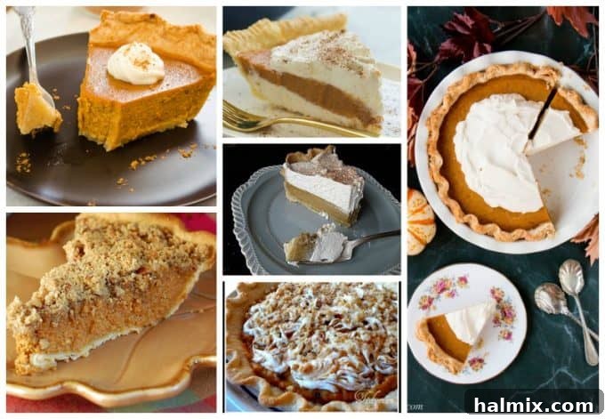 A collage of captivating pie slices, each revealing its unique filling, from vibrant fruits to rich creams and custards, beautifully presented.
