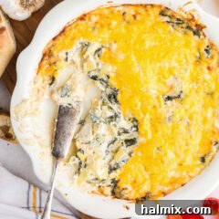 spinach dip in a dish