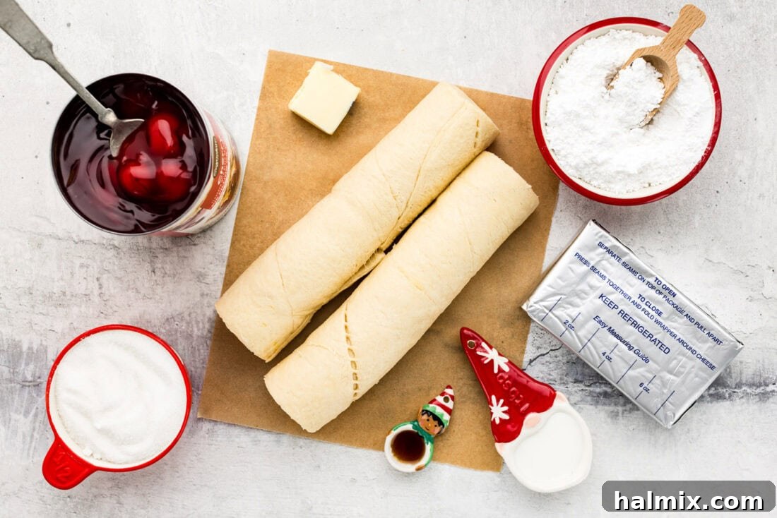 Ingredients for Candy Cane Danish