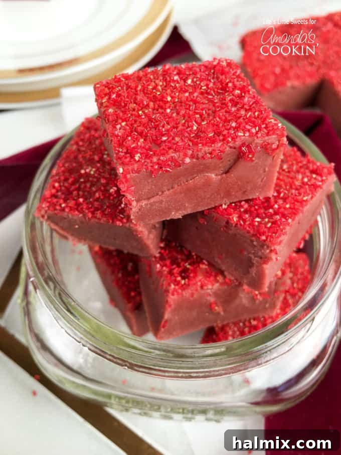 A close up of red velvet squares.