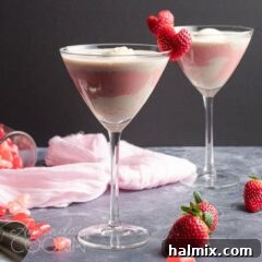 pink mudslide with strawberry heart garnish