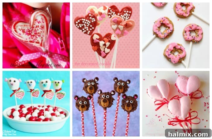 Fun and festive homemade lollipops and suckers Playful homemade lollipops and hard candies for Valentine's Day