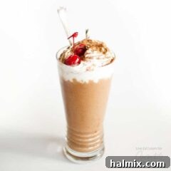 chocolate shake with cherry garnish
