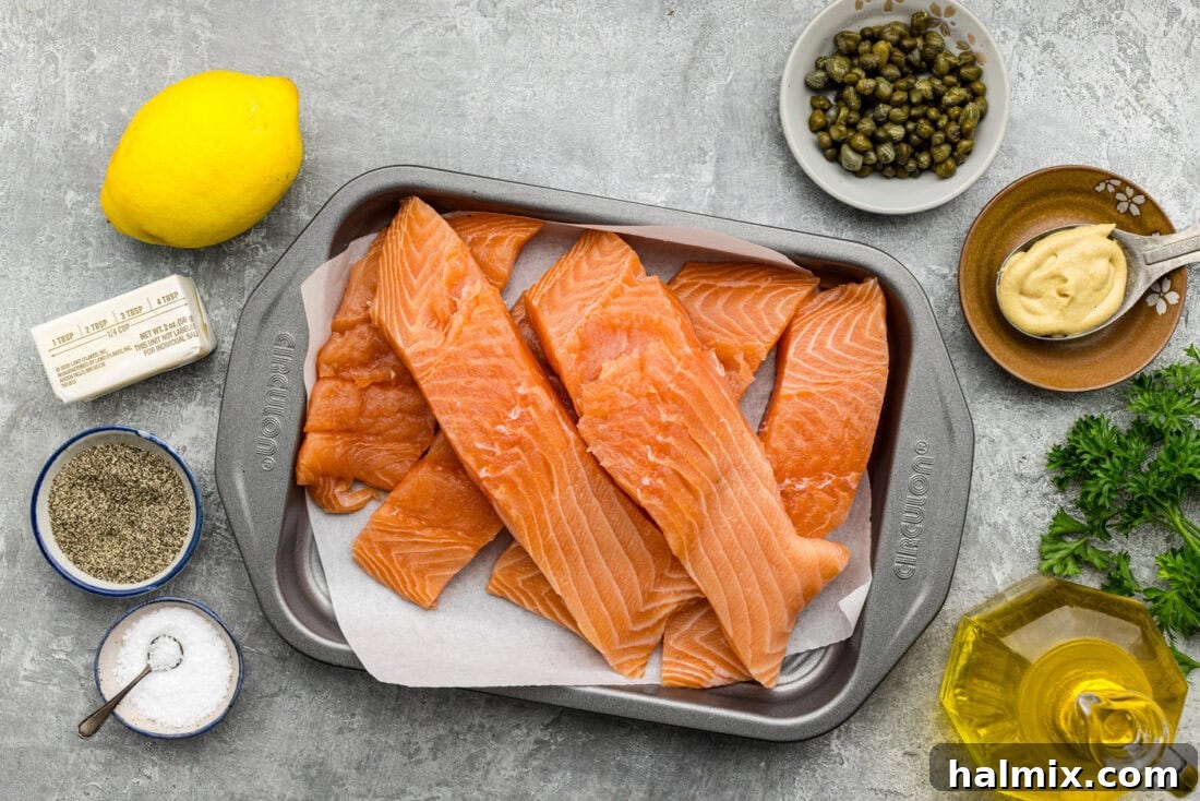 Ingredients for Lemon Caper Salmon