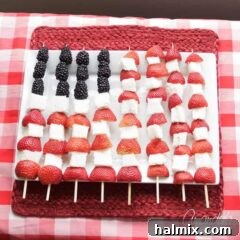 How to make American Flag Fruit Kabobs