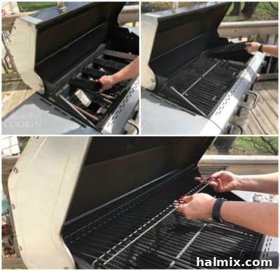 Put all the clean parts back into and on the grill.