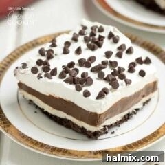 mocha lush lasagna dessert on a plate