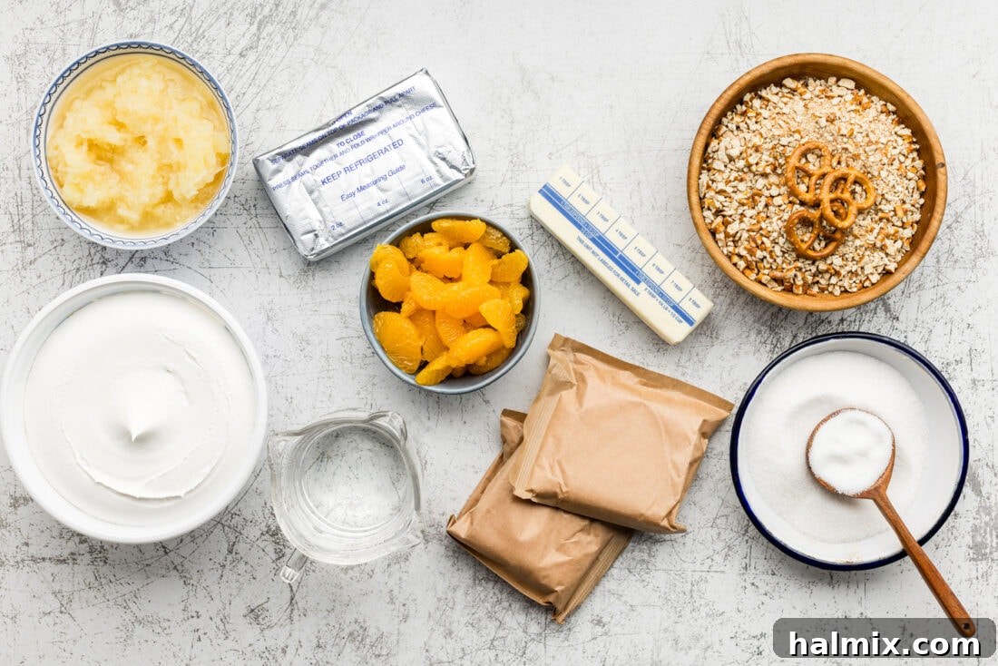 Sweet & Salty Orange Pretzel Bliss 4 ingredients for Orange Pretzel Salad