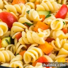 rotini pasta salad with vegetables