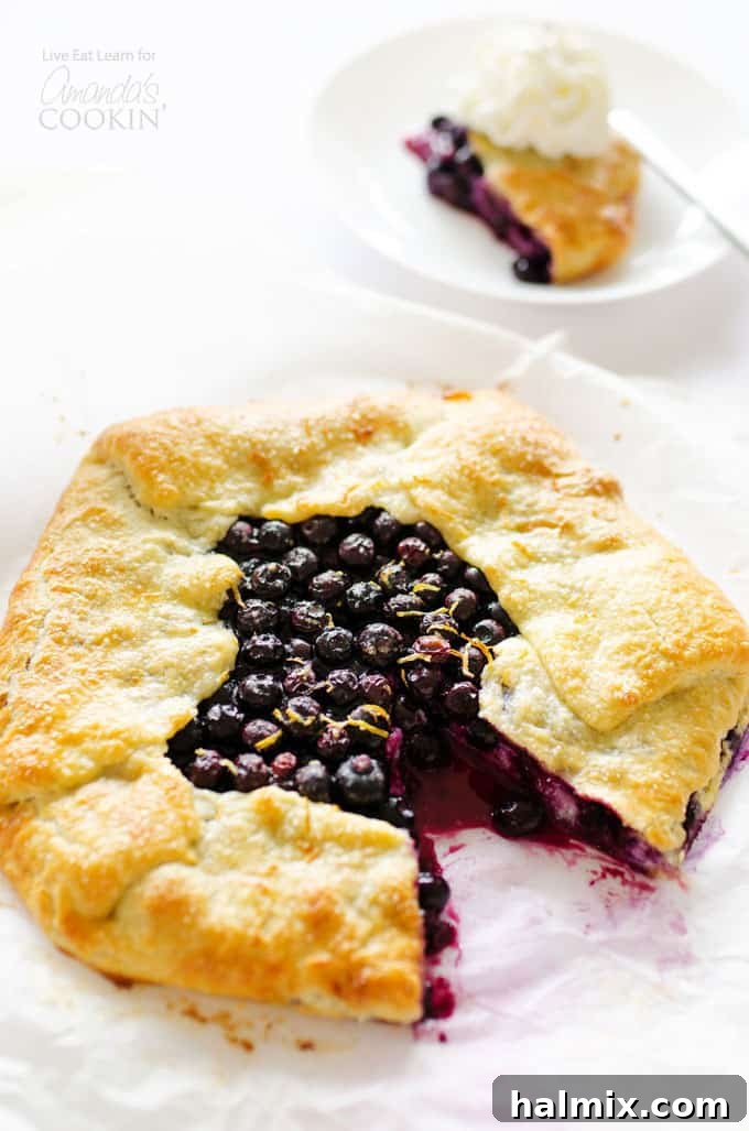 Lemon Blueberry Galette, a rustic and simple fruit tart dessert