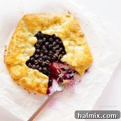 blueberry galettte on parchment