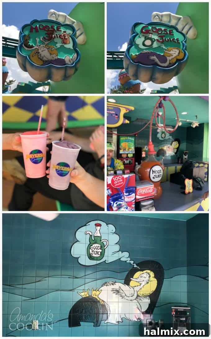 Moose Juice, Goose Juice - Inspired by Dr. Suess's Sleep Book, you can enjoy a refreshing slushie drink in several fun flavors.