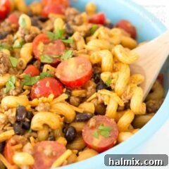 bowl of taco pasta salad