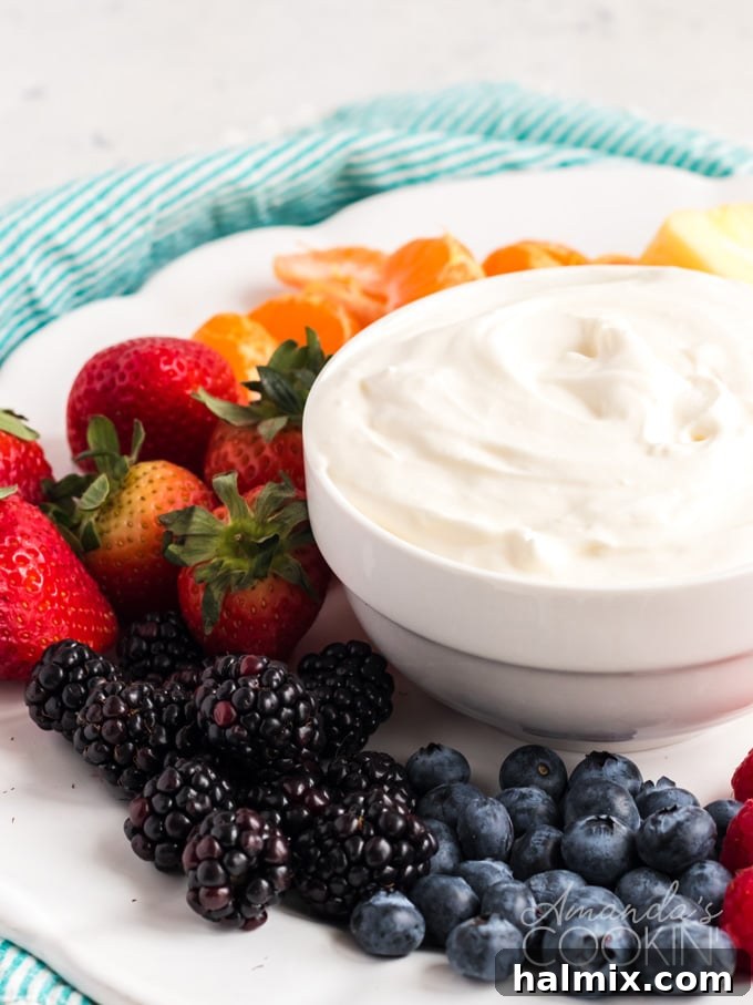 CREAM CHEESE FRUIT DIP IN A BOWL