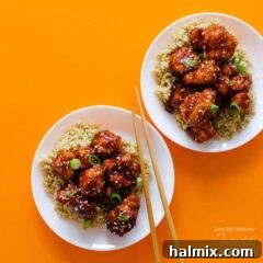 General Tsos Cauliflower on a plate