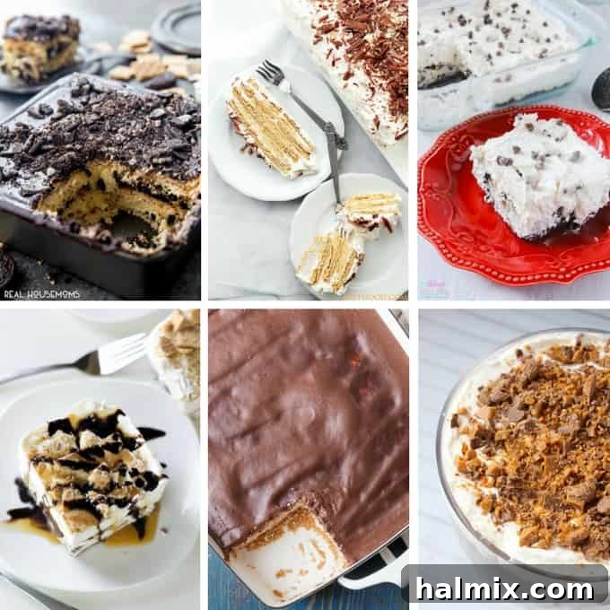 A wide variety of one-pan desserts suitable for potlucks and parties, emphasizing their ease, portability, and crowd-pleasing appeal.