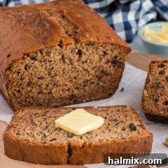 sliced sour cream banana bread with butter