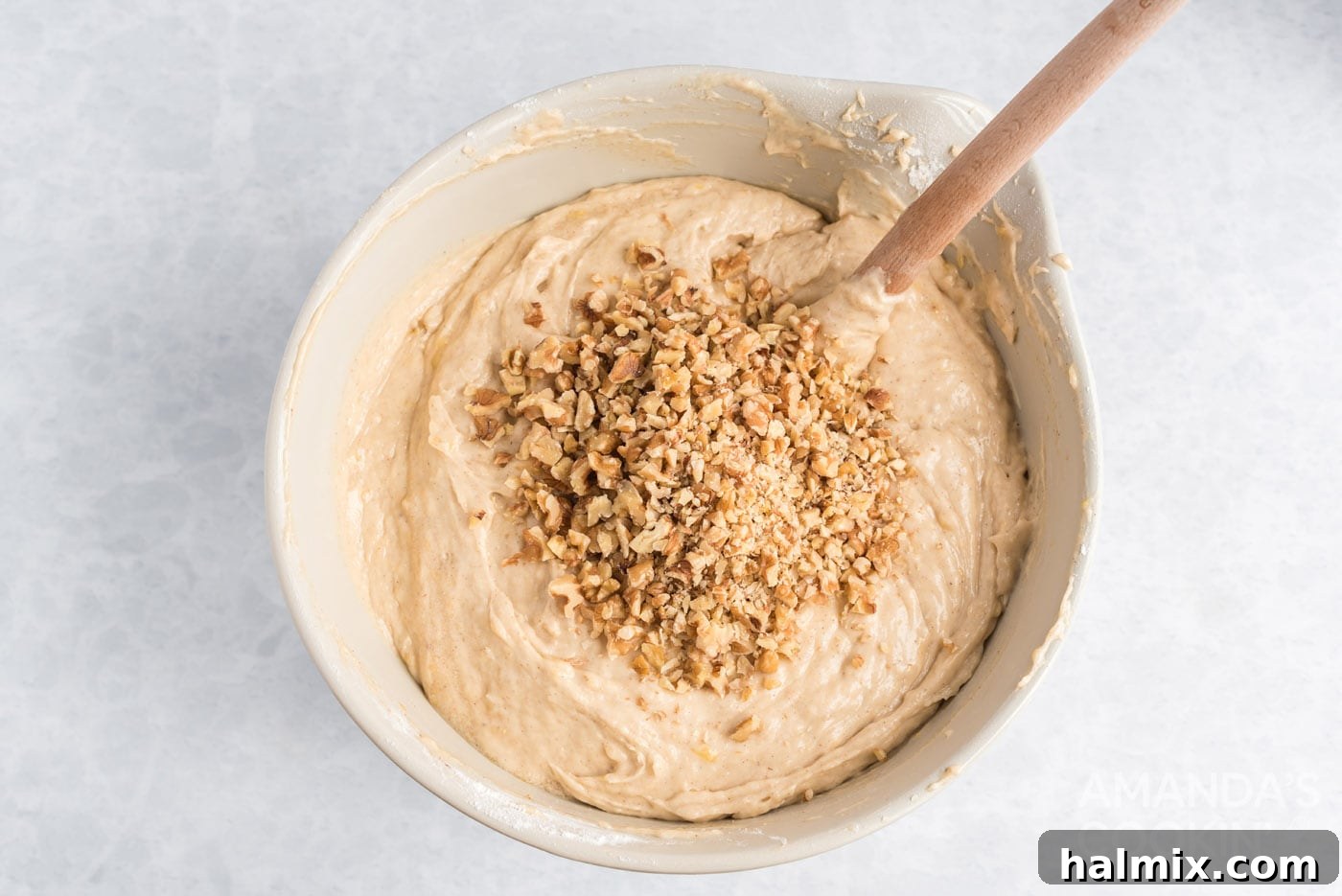 nuts added to banana bread batter