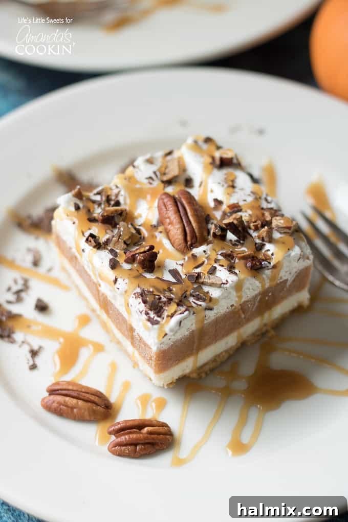 slice of pumpkin dessert on plate