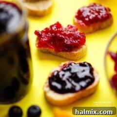 berry jam on toast
