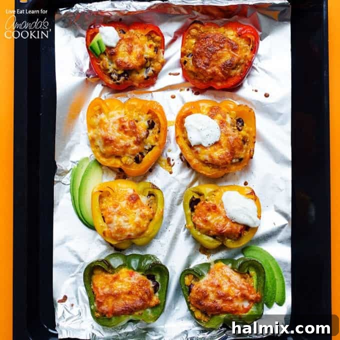 pan of stuffed peppers