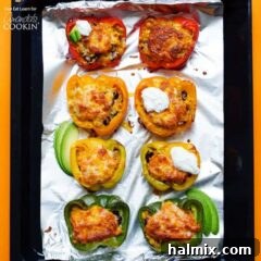 pan of stuffed peppers