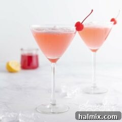 two pink lady drinks