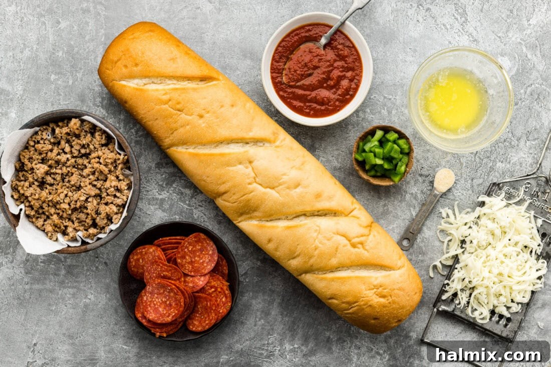 ingredients needed to make french bread pizza