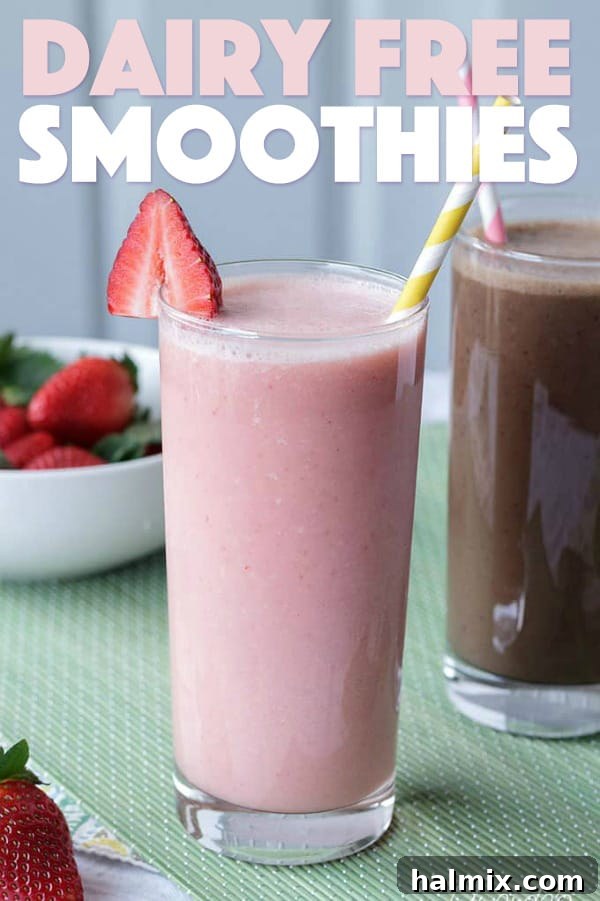 A refreshing glass of dairy-free smoothie, showcasing a healthy lifestyle choice