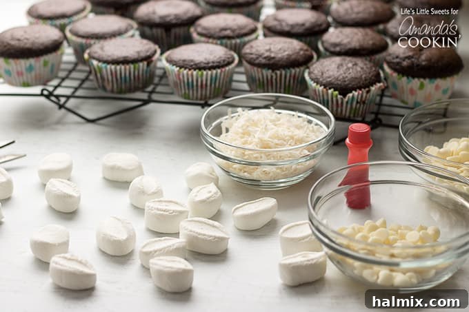 Ingredients for Bunny Butt Cupcakes