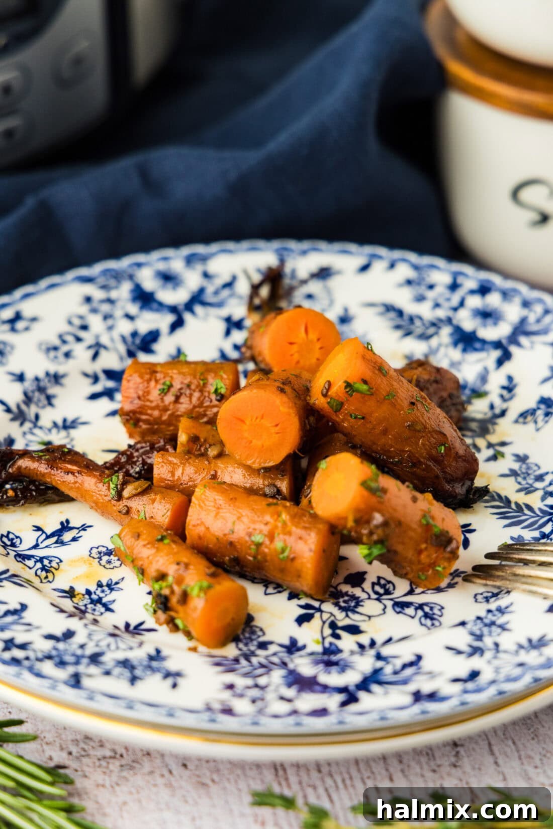 Melt-in-Your-Mouth Balsamic Glazed Carrots 7 Tender slow cooker balsamic carrots, ready to be enjoyed