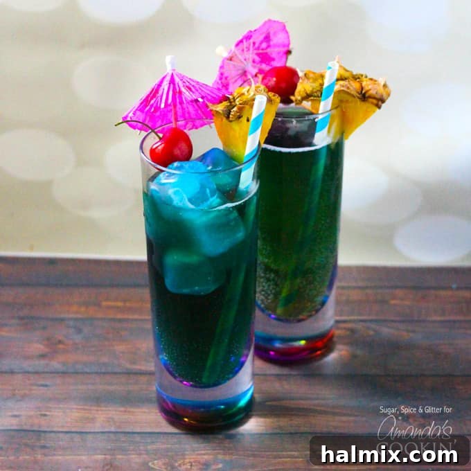 Vibrant BLUE MERMAID COCKTAILS, a magical treat.