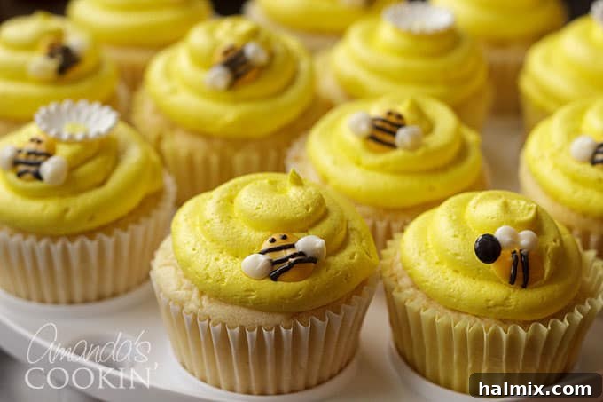 Golden Bee Treat Toppers 9 Decorating cupcakes with adorable DIY bee toppers