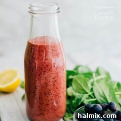 Blueberry Burst Vinaigrette 2 Blueberry Vinaigrette in a milk bottle