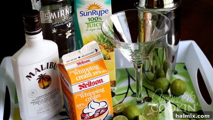 Key Lime Dream Martini 12 Ingredients needed for Key Lime Pie Martini