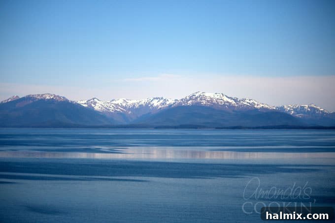 Key Lime Dream Martini 5 water in foreground, mountains in background