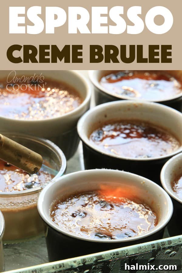 This decadent Espresso Creme Brûlée combines the rich flavor of espresso coffee and the classic French custard for a dessert made in heaven. #cremebrulee #espresso #coffee #drinkrecipes #dessert #princesscruises Espresso Creme Brulee