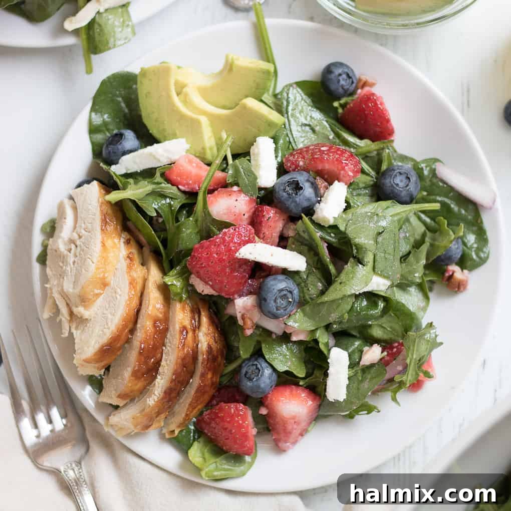 Vibrant Corn and Chickpea Salad 3 Refreshing Strawberry Salad with greens and vinaigrette