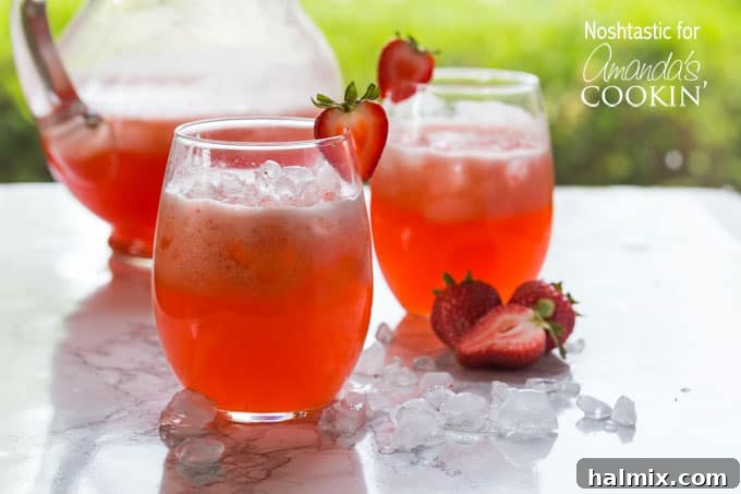strawberry lemonade in glasses