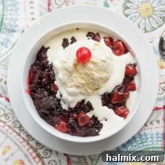 crockpot chocolate cherry cobbler