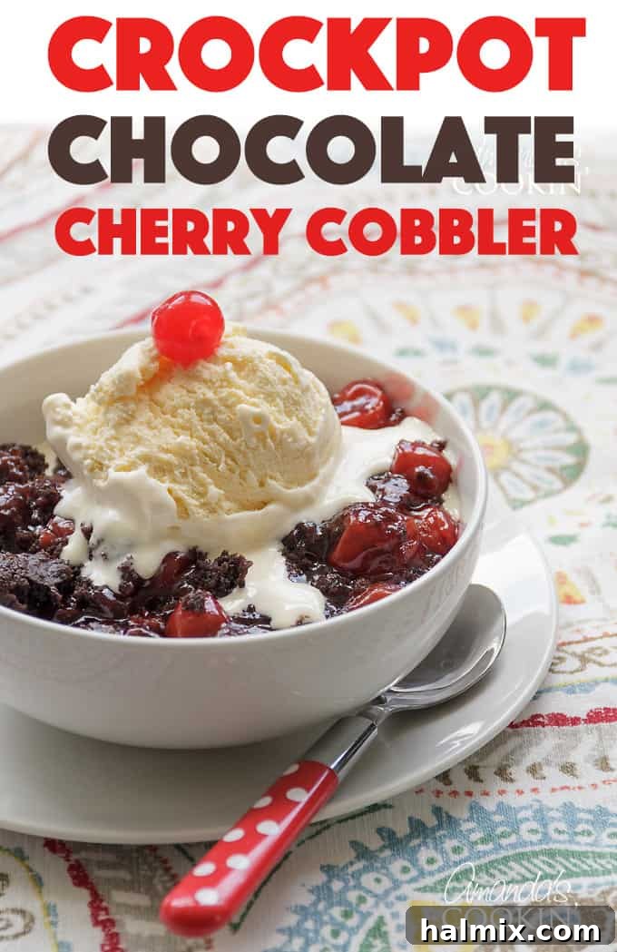 crockpot chocolate cherry cobbler