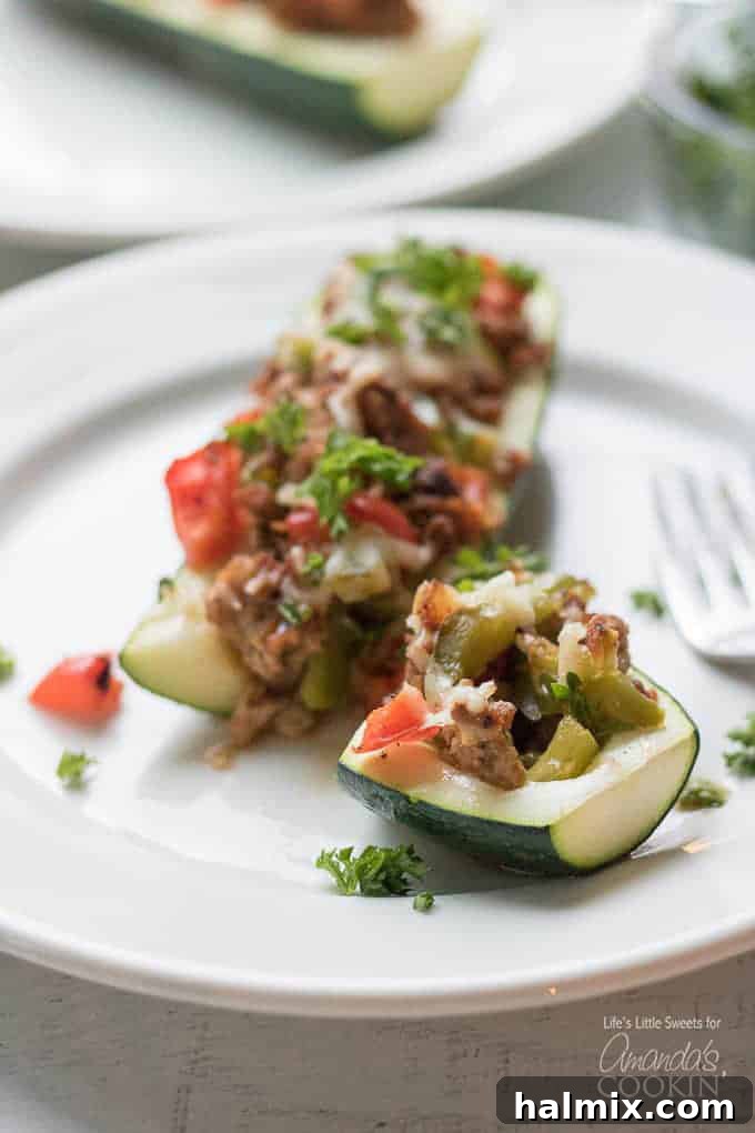 sliced stuffed zucchini
