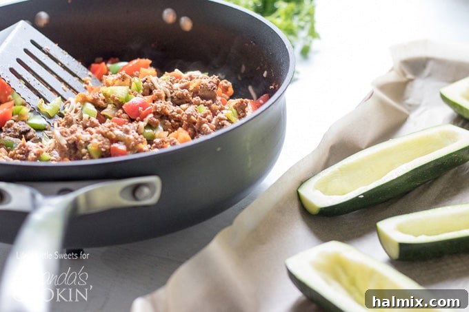 getting ready to stuff zucchini