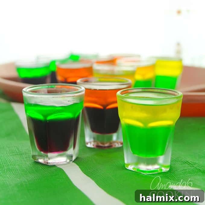football team inspired jello shots